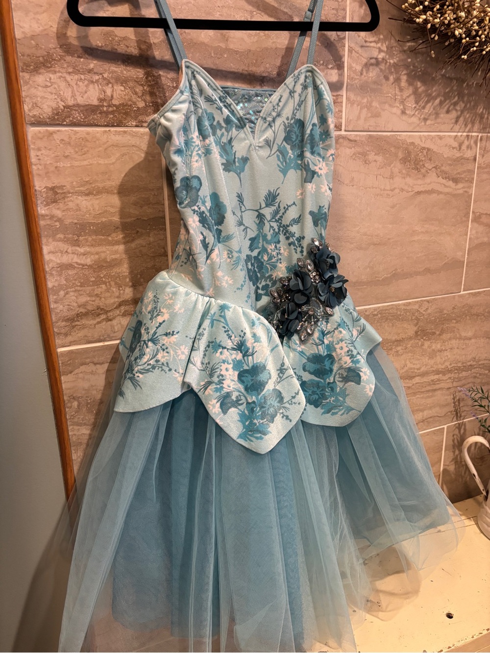 Blue Floral Tulle Costume Dress ballet
